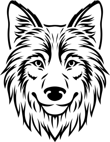 Wolf Face Coloring Page